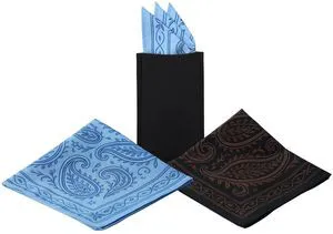 Handkerchiefs for Men, Cotton Pocket Squares for Men with Holder | Reusable, Soft , 12 x12 Inch Handkerchiefs for Men, Cotton Pocket Squares for Men with Holder | Reusable, Soft , 12 x12 Inch