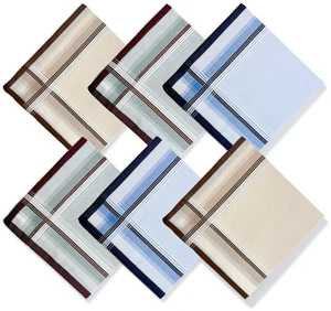 HHHAZ 6 Pack Men's Cotton Handkerchiefs, 16x16 Inch, Checkered | 100% Soft Cotton, 3 classic colors Pocket Squares, Reusable, Classic Hankies for Men HHHAZ 6 Pack Men's Cotton Handkerchiefs, 16x16 Inch, Checkered | 100% Soft Cotton, 3 classic colors Pocket Squares, Reusable, Classic Hankies for Men