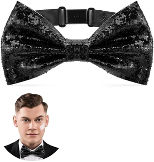 Black Sequin Bow Tie, Bow Ties for Men Bowtie Pre-Tied Adjustable | Length Glitter Black Tie Shiny for Party Banquet Wedding Banquet Carnival Dress Black Sequin Bow Tie, Bow Ties for Men Bowtie Pre-Tied Adjustable | Length Glitter Black Tie Shiny for Party Banquet Wedding Banquet Carnival Dress