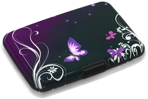 Credit Card Holder Mini, Purple Butterfly RFID Blocking Aluminum Wallet Slim Metal Hard Case Travel Wallet ID Case for Women Men Credit Card Holder Mini, Purple Butterfly RFID Blocking Aluminum Wallet Slim Metal Hard Case Travel Wallet ID Case for Women Men