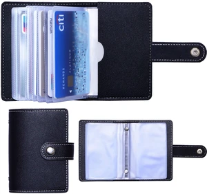 Slim Minimalist Mini Case Holder Organizer Wallet, Soft PU Leather Credit Card Holder with 26 Card Slots, for Men and Women's (Black) Slim Minimalist Mini Case Holder Organizer Wallet, Soft PU Leather Credit Card Holder with 26 Card Slots, for Men and Women's (Black)