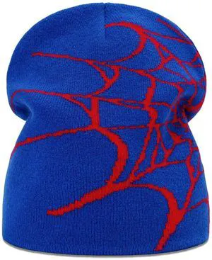 2THESTARS Y2K Beanie for Men Women Knitted Hat Winter Cap Gothic Spider Web Design Warm Skullies Cold Weather Knit Outdoor - Blue 2THESTARS Y2K Beanie for Men Women Knitted Hat Winter Cap Gothic Spider Web Design Warm Skullies Cold Weather Knit Outdoor - Blue