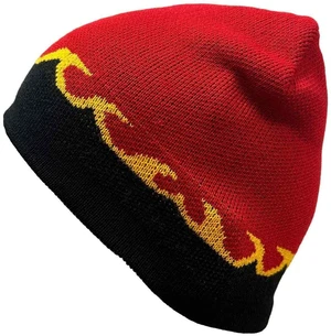 Flame Print Skull Beanie for Men Women - Warm Soft Knit Acrylic for Cold Weather, All-Purpose Outdoor Sports Hat, Red with Gold and Black Waves Flame Print Skull Beanie for Men Women - Warm Soft Knit Acrylic for Cold Weather, All-Purpose Outdoor Sports Hat, Red with Gold and Black Waves