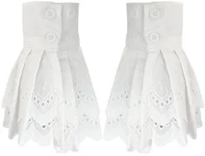 Joyci Women's Pleated False Sleeves Ruffled Cuffs Button Adjustable White,C | Versatile Fake Shirt Cuffs Detachable Fake Sleeves for Women Girl Add Layered Look Button Closure Joyci Women's Pleated False Sleeves Ruffled Cuffs Button Adjustable White,C | Versatile Fake Shirt Cuffs Detachable Fake Sleeves for Women Girl Add Layered Look Button Closure