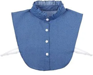 Denim Fake Collar Shirt Detachable Blue Dickie Collars for Woman Dickey Collar Shirt Half Blouse False Denims Collars Blouse Top for Women Girls Decorative Favors, Versatile Accessories Denim Fake Collar Shirt Detachable Blue Dickie Collars for Woman Dickey Collar Shirt Half Blouse False Denims Collars Blouse Top for Women Girls Decorative Favors, Versatile Accessories