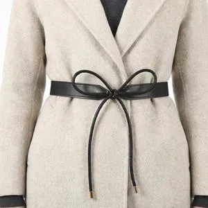 Women's Leather Wrap Tie Waist Fashion Belts, PU Leather Knotted Skinny Belt Thin Waistband Sweater Coat Tie Bow Belt for Dresses, Fashion Rope Wrap Simple Belts for Women Sweaters, Coats (Black) Women's Leather Wrap Tie Waist Fashion Belts, PU Leather Knotted Skinny Belt Thin Waistband Sweater Coat Tie Bow Belt for Dresses, Fashion Rope Wrap Simple Belts for Women Sweaters, Coats (Black)