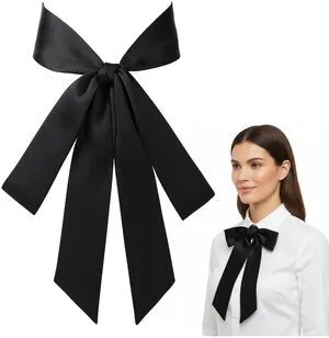 Bow Tie for Women, Self Tie Satin Ribbon Bowtie Black Waist Corset Belt Polyester Long Sash Belt for Uniform Wedding Cosplay Party Special Occasion Dress Accessory (1.96" Wide, Black) Bow Tie for Women, Self Tie Satin Ribbon Bowtie Black Waist Corset Belt Polyester Long Sash Belt for Uniform Wedding Cosplay Party Special Occasion Dress Accessory (1.96" Wide, Black)