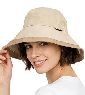 Sun-Hats for Women - Wide-Brim Packable-Bucket-Hat Foldable-Beach-Cap for Summer Outdoor Beige Sun-Hats for Women - Wide-Brim Packable-Bucket-Hat Foldable-Beach-Cap for Summer Outdoor Beige