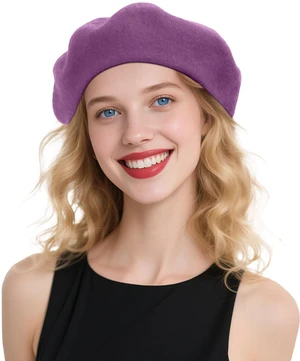 CKYPTFK French Beret Hats for Women - Wool Solid Color Beanie Cap | Soft Warm Wool Beret Hat, Stretchable One Size Fits Most, Breathable for Spring Fall Winter Daily Travel & Party - Lavender CKYPTFK French Beret Hats for Women - Wool Solid Color Beanie Cap | Soft Warm Wool Beret Hat, Stretchable One Size Fits Most, Breathable for Spring Fall Winter Daily Travel & Party - Lavender