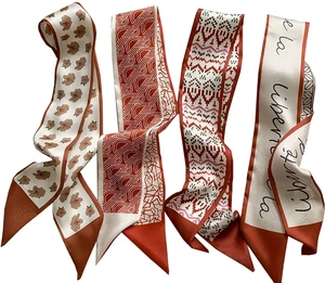 Muaquata 4 Pack Purse Scarf Handbags For Women,Boho Scarrves for Bag Hair Accessories Handle Fashion Lightweight (Red) Muaquata 4 Pack Purse Scarf Handbags For Women,Boho Scarrves for Bag Hair Accessories Handle Fashion Lightweight (Red)