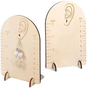 2 Pcs Earring Measurement Display Stand, Wooden Earring Organizer Frame with Measurement Detachable Jewelry Stands Holder for Measuring and Selling Earring 2 Pcs Earring Measurement Display Stand, Wooden Earring Organizer Frame with Measurement Detachable Jewelry Stands Holder for Measuring and Selling Earring