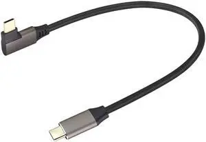 90 Degree USB 3.1 Type c to Type C Cable 60W&3A Right & Left Angled 3.1 USB Type C Male Extension Cable Supports Charging,Data,Audio,Video Cable for Laptop&Tablet&Mobile Phone.(0.3M/1Ft) 90 Degree USB 3.1 Type c to Type C Cable 60W&3A Right & Left Angled 3.1 USB Type C Male Extension Cable Supports Charging,Data,Audio,Video Cable for Laptop&Tablet&Mobile Phone.(0.3M/1Ft)