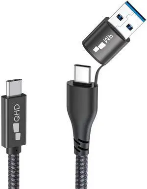 Mobile Pixels 2-in-1 USB Cable, 3A/5.0 Gbps USB C to USB Type A/C Cable | USB Type C to USB Type A/C Cable with Right Angle Head for Mobile Pixels Laptop Screen Monitors (3ft, Black) Mobile Pixels 2-in-1 USB Cable, 3A/5.0 Gbps USB C to USB Type A/C Cable | USB Type C to USB Type A/C Cable with Right Angle Head for Mobile Pixels Laptop Screen Monitors (3ft, Black)