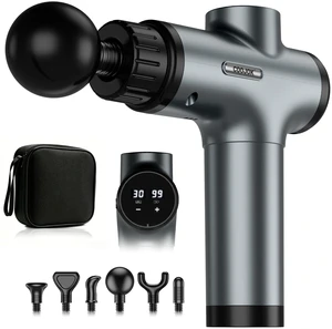 Massage Gun, Deep Tissue Percussion Massager 30 Speeds for Pain Relief | Handheld Electric Back & Neck Muscle Massager with 6 Massage Heads for Athletes, Men & Women (Gray) Massage Gun, Deep Tissue Percussion Massager 30 Speeds for Pain Relief | Handheld Electric Back & Neck Muscle Massager with 6 Massage Heads for Athletes, Men & Women (Gray)