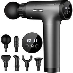 Massage Gun Deep Tissue 30 Speeds 6 Heads, Grey | Quiet Handheld Percussion Massager for Back & Shoulder Pain, Ideal Gifts for Mom & Dad, Travel & Office, Athletes & Home Gym Massage Gun Deep Tissue 30 Speeds 6 Heads, Grey | Quiet Handheld Percussion Massager for Back & Shoulder Pain, Ideal Gifts for Mom & Dad, Travel & Office, Athletes & Home Gym