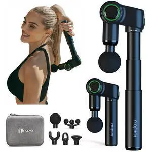 3-in-1 Foldable Massage Gun Deep Tissue with Extension Handle | Back Massager for Pain Relief, 5 Adjustable Angles, Deep Tissue Massage Gun for Back, 10mm Percussion Muscle Gun with Case 3-in-1 Foldable Massage Gun Deep Tissue with Extension Handle | Back Massager for Pain Relief, 5 Adjustable Angles, Deep Tissue Massage Gun for Back, 10mm Percussion Muscle Gun with Case