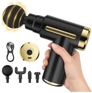 Mini Handheld Massage Gun, Deep Tissue with 6 Speeds, Cordless Muscle Massager with 4 Heads,Type-C Charging, Travel Size, Best Gifts Mini Handheld Massage Gun, Deep Tissue with 6 Speeds, Cordless Muscle Massager with 4 Heads,Type-C Charging, Travel Size, Best Gifts