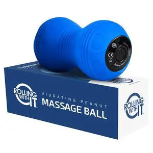 Rolling With It Vibrating Peanut Massage Ball, Deep Tissue, Blue | Vibrating peanut, 4 intensity levels, Cordless & rechargeable, Auto shut-off, For neck, back & feet, Deep tissue relief Rolling With It Vibrating Peanut Massage Ball, Deep Tissue, Blue | Vibrating peanut, 4 intensity levels, Cordless & rechargeable, Auto shut-off, For neck, back & feet, Deep tissue relief
