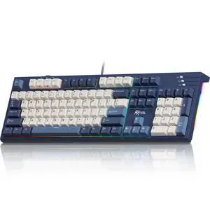 R104 Wired Mechanical Keyboard Full Size, Gasket Mount | 104 Keys PBT Keycaps with Number Pad, Dedicated Win/Mac Switch, Pre-lubed Quiet Linear Switches, Custom Keyboard RGB Backlit R104 Wired Mechanical Keyboard Full Size, Gasket Mount | 104 Keys PBT Keycaps with Number Pad, Dedicated Win/Mac Switch, Pre-lubed Quiet Linear Switches, Custom Keyboard RGB Backlit