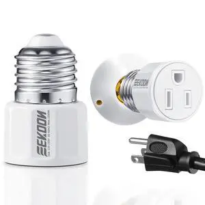 1 Pack E26/E27 3 Prong Light Bulb Socket Adapter, White | Polarized Light Sockets Outlet Converter, Lights Socket to Plug Adapter, Lights Bulb Plug Adapters for Patio, Garage, Porch 1 Pack E26/E27 3 Prong Light Bulb Socket Adapter, White | Polarized Light Sockets Outlet Converter, Lights Socket to Plug Adapter, Lights Bulb Plug Adapters for Patio, Garage, Porch