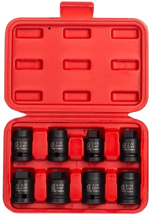 8-Piece CR-MO Steel Socket Set, 1/2-Inch Drive, Pipe Plug, Male/Female, SAE: 7/16'' to 5/8'', Heavy Duty Storage Case, Meets ANSI Standards, Model 2841 8-Piece CR-MO Steel Socket Set, 1/2-Inch Drive, Pipe Plug, Male/Female, SAE: 7/16'' to 5/8'', Heavy Duty Storage Case, Meets ANSI Standards, Model 2841