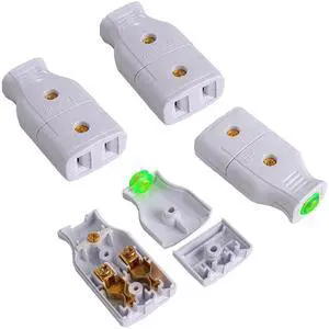 4 Pack Straight Blade Plug Screw Mount Non-Polarized 2 Pole 2 Wire 10Amp Non-Grounding Cord Outlet Extension AC Female Socket Replacement Electrical Connector End 2P 2W Type 4 Pack Straight Blade Plug Screw Mount Non-Polarized 2 Pole 2 Wire 10Amp Non-Grounding Cord Outlet Extension AC Female Socket Replacement Electrical Connector End 2P 2W Type