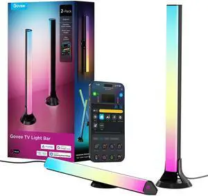 Smart RGBWIC Light Bars, 15-Inch WiFi TV Backlight for 45-70-Inch TVs | Compatible with Matter, Alexa, Google Assistant, SmartThings, Multiple Placement Options for Livingroom, Black Smart RGBWIC Light Bars, 15-Inch WiFi TV Backlight for 45-70-Inch TVs | Compatible with Matter, Alexa, Google Assistant, SmartThings, Multiple Placement Options for Livingroom, Black