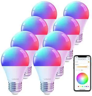 WiFi Smart Light Bulbs, Alexa & Google Home Compatible, RGBTW 16M Color Changing, Dimmable Mood Lighting, A19 E26 WiFi Bulb 60W 800LM 8 Pack WiFi Smart Light Bulbs, Alexa & Google Home Compatible, RGBTW 16M Color Changing, Dimmable Mood Lighting, A19 E26 WiFi Bulb 60W 800LM 8 Pack