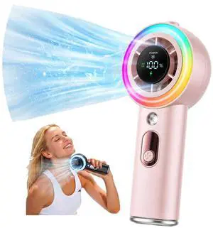 Portable Fan with Mist, Cooling Handheld Fan, 4000mAh Battery | 1-199 Speed, 20000 RPM Powerful Turbo Fan, 40ml Water Tank Personal Fan, Mini Fan, for Travel, Makeup, Camping, Outdoors Portable Fan with Mist, Cooling Handheld Fan, 4000mAh Battery | 1-199 Speed, 20000 RPM Powerful Turbo Fan, 40ml Water Tank Personal Fan, Mini Fan, for Travel, Makeup, Camping, Outdoors