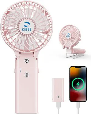 5200mAh Portable Handheld Fan, 20H Max Runtime USB Rechargeable Foldable 180° Mini Personal Fan, 3 Speeds Quiet Cooling Fan with Stand & Power Bank, Travel Outdoor Makeup Concerts (Pink) 5200mAh Portable Handheld Fan, 20H Max Runtime USB Rechargeable Foldable 180° Mini Personal Fan, 3 Speeds Quiet Cooling Fan with Stand & Power Bank, Travel Outdoor Makeup Concerts (Pink)