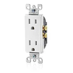 15 Amp Decora Tamper-Resistant Duplex Electrical Wall Outlet, T5325-W, White 15 Amp Decora Tamper-Resistant Duplex Electrical Wall Outlet, T5325-W, White