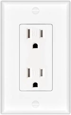 1 Pack 15 Amp Tamper Resistant Wall Outlets UL Listed | Decorator Electrical Receptacles with Wall Plates, 125V/1875W Electrical Outlets for Home, Office & Commercial Use, White 1 Pack 15 Amp Tamper Resistant Wall Outlets UL Listed | Decorator Electrical Receptacles with Wall Plates, 125V/1875W Electrical Outlets for Home, Office & Commercial Use, White