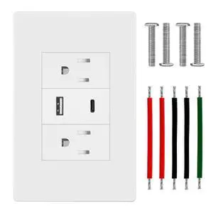 10A Duplex Tamper-Proof USB Socket,Dual-Port USB Type Charging Power Socket | USB Outlets Receptacles,Dual-Port USB Type Wall Socket,Charging Power Socket with USB C Port,Includes Screws 10A Duplex Tamper-Proof USB Socket,Dual-Port USB Type Charging Power Socket | USB Outlets Receptacles,Dual-Port USB Type Wall Socket,Charging Power Socket with USB C Port,Includes Screws