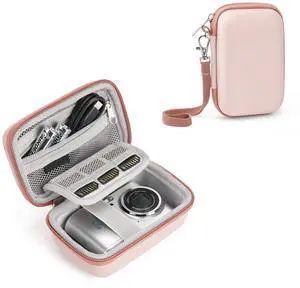 Digital Camera Travel Case Fit for KODAK PIXPRO FZ45 FZ55 CAMKORY | Compatible With STUOGYUM DC402-AF/Canon IXUS, 3 Built-In SD Card Slots, Stores Camera, Batteries & Memory Cards, Pink Digital Camera Travel Case Fit for KODAK PIXPRO FZ45 FZ55 CAMKORY | Compatible With STUOGYUM DC402-AF/Canon IXUS, 3 Built-In SD Card Slots, Stores Camera, Batteries & Memory Cards, Pink