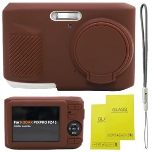 Case for Kodak PIXPRO FZ45, FZ45 Accessories | Soft Silicone Protective Case with Removable Lens Cover, Includes 2 Screen Protectors and 1 Wrist Strap. (Brown) Case for Kodak PIXPRO FZ45, FZ45 Accessories | Soft Silicone Protective Case with Removable Lens Cover, Includes 2 Screen Protectors and 1 Wrist Strap. (Brown)