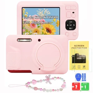 Case for Kodak Pixpro FZ55 Digital Camera (Smoked Pink) | Soft Silicone Protector Case with 1 Cute Charm Wrist Strap and 2 Screen Protector, Lens Cover for Kodak FZ55 Accessories Case for Kodak Pixpro FZ55 Digital Camera (Smoked Pink) | Soft Silicone Protector Case with 1 Cute Charm Wrist Strap and 2 Screen Protector, Lens Cover for Kodak FZ55 Accessories
