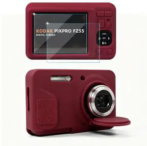 Case for Kodak PIXPRO FZ55 Camera, Kodak FZ55 Accessories - Red | Kodak FZ55 Cover, Soft Silicone Protective Case, Anti-Scratch Shell with Removable Lens Cover, 2 Screen Protectors Case for Kodak PIXPRO FZ55 Camera, Kodak FZ55 Accessories - Red | Kodak FZ55 Cover, Soft Silicone Protective Case, Anti-Scratch Shell with Removable Lens Cover, 2 Screen Protectors