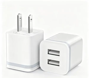 Dual Port USB Compact Wall Plug Adapter Block Cube Wall Charger Power Charging for Travel Office 5V 2.1A Dual Port USB Compact Wall Plug Adapter Block Cube Wall Charger Power Charging for Travel Office 5V 2.1A