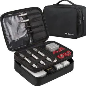 Cable Organizer Bag for Travel with Removable Dividers Electronics Organizer Case for Chargers, Cables, Power Banks & Accessories, Large Capacity Tech Pouch for Work, Desk & Travel Cable Organizer Bag for Travel with Removable Dividers Electronics Organizer Case for Chargers, Cables, Power Banks & Accessories, Large Capacity Tech Pouch for Work, Desk & Travel