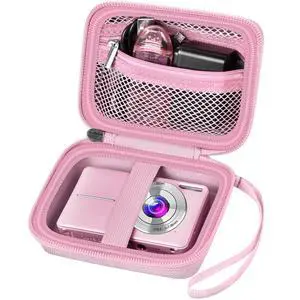 Digital Camera Case for CAMKORY, Camera Pouch for KODAK Pixpro -Pink | for Lecran/for VAHOIALD Point and Shoot Camera, Hard Carrying Case with Mesh Pocket, Compact for Vlogging, Travel and Storage Digital Camera Case for CAMKORY, Camera Pouch for KODAK Pixpro -Pink | for Lecran/for VAHOIALD Point and Shoot Camera, Hard Carrying Case with Mesh Pocket, Compact for Vlogging, Travel and Storage