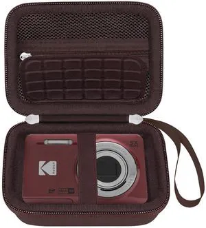 Camera Carrying Case for KODAK PIXPRO FZ45/ FZ55 Digital Camera | Compact Camera Case, Hard Bag, with Mesh Pocket Wrist Strap Double Zipper, for Vlogging, Travel Protective Storage, Brown Camera Carrying Case for KODAK PIXPRO FZ45/ FZ55 Digital Camera | Compact Camera Case, Hard Bag, with Mesh Pocket Wrist Strap Double Zipper, for Vlogging, Travel Protective Storage, Brown