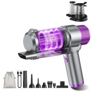 16000PA Handheld Car Vacuum Cleaner Cordless Rechargeable | 4-in-1 Portable Mini Vacuum & Air Duster with Multi-Nozzles & LED Light, Hand Held Vacuum Cordless Rechargeable for Car Home 16000PA Handheld Car Vacuum Cleaner Cordless Rechargeable | 4-in-1 Portable Mini Vacuum & Air Duster with Multi-Nozzles & LED Light, Hand Held Vacuum Cordless Rechargeable for Car Home
