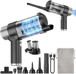 Handheld Car Vacuum Cleaner Cordless, 16000PA Hand Held Vacuum Portable, 2 in 1 Air Duster and Mini Vacuum Cleaner Rechargeable with LED, Multi-Nozzles & Washable Filters for Home Office Car Pet Handheld Car Vacuum Cleaner Cordless, 16000PA Hand Held Vacuum Portable, 2 in 1 Air Duster and Mini Vacuum Cleaner Rechargeable with LED, Multi-Nozzles & Washable Filters for Home Office Car Pet