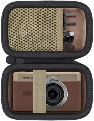 Hard Carrying Case for KODAK PIXPRO C1 Friendly Zoom Digital Camera | Protective Storage Box, Portable Carrying Box, Shockproof, Anti-crush, Mesh Pocket, Compact & Lightweight, Brown Case Hard Carrying Case for KODAK PIXPRO C1 Friendly Zoom Digital Camera | Protective Storage Box, Portable Carrying Box, Shockproof, Anti-crush, Mesh Pocket, Compact & Lightweight, Brown Case