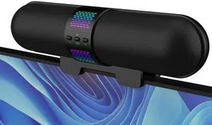 Computer Speaker, 2026 Upgraded with Auto L/R Swap (G-Sensor), Bluetooth 5.3/USB A/C Connection, 6 RGB Light Modes, Gaming Soundbar for PC/Laptop/Desktop, Clamps to Monitor, Easy Controls Computer Speaker, 2026 Upgraded with Auto L/R Swap (G-Sensor), Bluetooth 5.3/USB A/C Connection, 6 RGB Light Modes, Gaming Soundbar for PC/Laptop/Desktop, Clamps to Monitor, Easy Controls