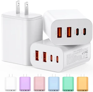 USB Charger Block 40W Charging Block Type C Charger Multiport Power 3Pack | 4-Port USB C Wall Charger Plug Adapter, Multiport Blocks Cube for iPhone 17/17 Pro/17Pro Max/16/15/14/13/12/11, Tablets USB Charger Block 40W Charging Block Type C Charger Multiport Power 3Pack | 4-Port USB C Wall Charger Plug Adapter, Multiport Blocks Cube for iPhone 17/17 Pro/17Pro Max/16/15/14/13/12/11, Tablets