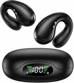 Ultra Open Ear Earbuds - Ergonomic Clip-On Earbuds, Small Bone Conduction Over-The-Ear Headphones with Waterproof Design, Perfect Running Headphones for Sports and Fitness, Onyx Black Ultra Open Ear Earbuds - Ergonomic Clip-On Earbuds, Small Bone Conduction Over-The-Ear Headphones with Waterproof Design, Perfect Running Headphones for Sports and Fitness, Onyx Black