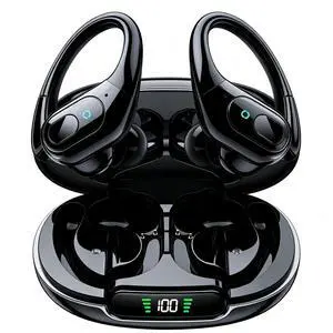 Active Noise Cancelling Earbuds Wireless Bluetooth Headphones | Ear Buds 90Hrs Playback Stereo Bass Earphones with Mic Over-Ear Hooks IPX7 Waterproof Headset for Sports Running Glossy Black Active Noise Cancelling Earbuds Wireless Bluetooth Headphones | Ear Buds 90Hrs Playback Stereo Bass Earphones with Mic Over-Ear Hooks IPX7 Waterproof Headset for Sports Running Glossy Black
