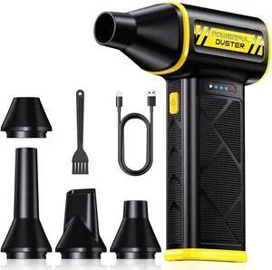 Compressed Air Duster, 110000RPM Ultra-Powerful Electric Air Duster, 3-Speed Cordless Turbo Air Blower, Rechargeable Dust Cleaner for Car Detailing, Keyboard, PC, Home & Outdoor Compressed Air Duster, 110000RPM Ultra-Powerful Electric Air Duster, 3-Speed Cordless Turbo Air Blower, Rechargeable Dust Cleaner for Car Detailing, Keyboard, PC, Home & Outdoor
