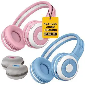 Manyshare Kids Bluetooth Headphones with Case & Mic for School | Share Audio with 100+ Headphones for Classes, Trips & Family Fun, Foldable & Durable for Phones, Tablets & Group Listening Manyshare Kids Bluetooth Headphones with Case & Mic for School | Share Audio with 100+ Headphones for Classes, Trips & Family Fun, Foldable & Durable for Phones, Tablets & Group Listening